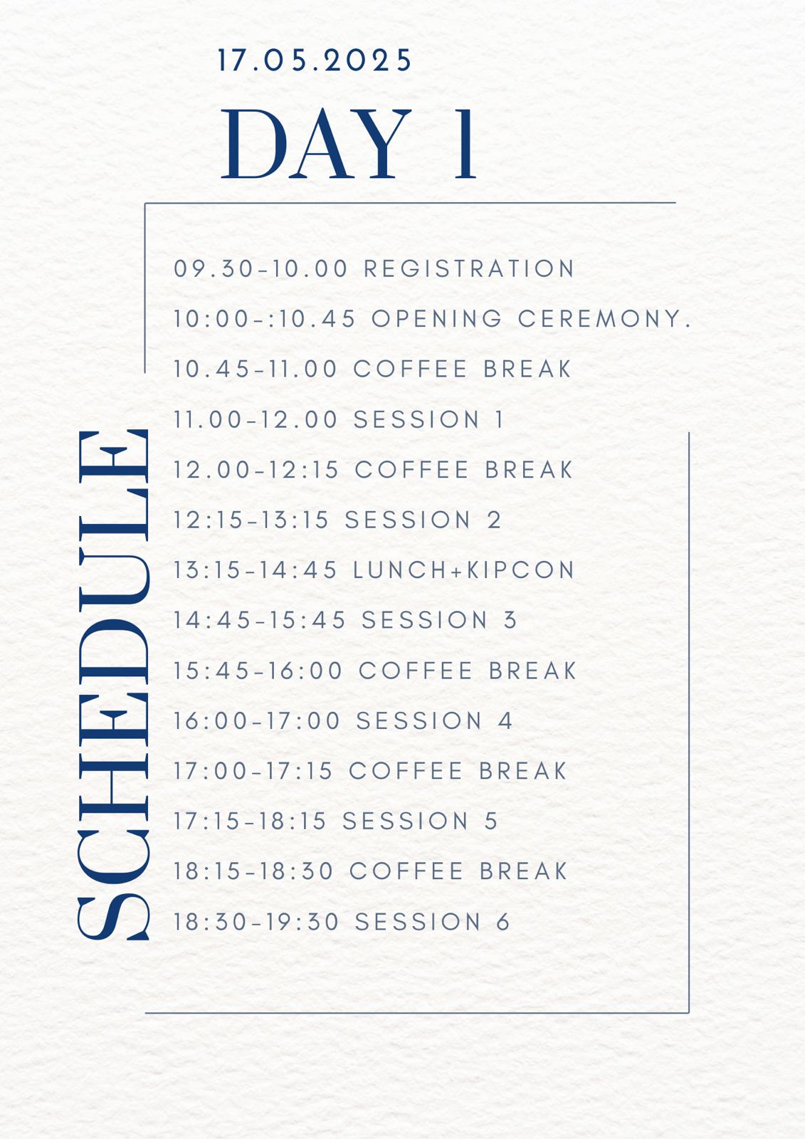 Schedule Day 1